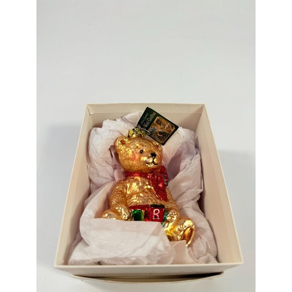Ornament Glass Hand Blown Teddy Bear Merck Family Old World Christmas Tree - Picture 10 of 10